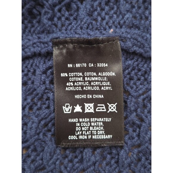 Anthropologie Guinevere Womens XS Blue Cable Knit Ruffle Hem Cardigan Sweater - Picture 4 of 7